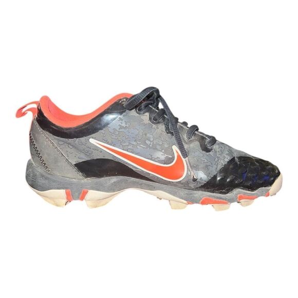 Nike Kids Black Hyperdiamond Fastflex Baseball Softball Cleats Orange 3M EUC - Picture 4 of 9
